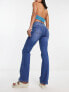 JDY flora high rise flare jeans in mid wash