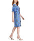 Фото #3 товара Women's Printed Short Sleeve A-Line Dress, Created for Macy's