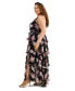 Фото #3 товара Trendy Plus Size Belted Tiered Maxi Dress