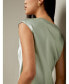 ფოტო #3 პროდუქტის Women's Silk Charmeuse Cowl Neck Top for Women