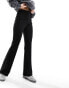 Vila high waisted pin tuck pull on trousers in black