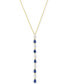 ფოტო #1 პროდუქტის Sapphire (1-1/4 ct. t.w.) & Diamond (1/4 ct. t.w.) Lariat Necklace in 14k Gold, 16-1/2" + 1" extender