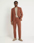 River Island linen slim suit trouser in rust