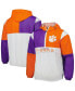 ფოტო #5 პროდუქტის Men's White, Orange Clemson Tigers Fair Catch Half-Zip Anorak Jacket