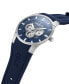 ფოტო #2 პროდუქტის Men's Multi-Function Blue Silicone Strap Watch 42mm