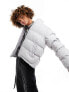 Weekday Cole puffer jacket in light grey