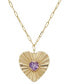 ფოტო #1 პროდუქტის Amethyst (1-1/2ct.tw.) Heart Pendant 18" Necklace in 14k Gold-Plated Sterling Silver