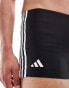 Adidas Performance classic 3-stripes swim boxers in black Черно-белый, M - фото #4