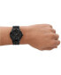 ფოტო #4 პროდუქტის Men's Vert Three Hand Date Black Leather Watch 44mm
