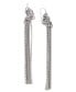 ფოტო #1 პროდუქტის Silver-Tone Knotted Crystal & Snake Chain Linear Drop Earrings, Created for Macy's