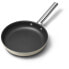 SMEG 26cm Frying Pan Cream CKFF2601CRM - Round - All-purpose pan - Black - Cream - Stainless steel - PTFE - 250 °C - Aluminium - Stainless steel