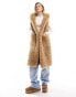 Threadbare Ski borg gilet with hood in taupe