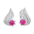 Beautiful white gold earrings with fuchsia zircons 239 001 00529 0700700