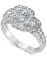 ფოტო #1 პროდუქტის Diamond Halo Cluster Milgrain Engagement Ring (1-1/5 ct. t.w.) in 14k White Gold