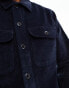 Selected Homme loose cord overshirt in navy