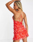 Фото #2 товара Parisian tiered mini dress in red floral