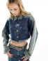 Kyo The Brand cropped bleach wash denim jacket co-ord in indigo blue