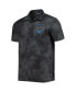 Men's Black Charlotte FC Abstract Cloud Button-Up Shirt