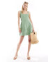 Фото #2 товара ASOS DESIGN Tall seamed mini tennis sundress in khaki