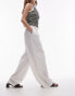 Topshop wide leg linen trouser with pockets in white