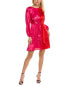 Фото #1 товара Maison Tara Satin Stripe Mini Dress Women's Pink 12