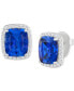 ფოტო #1 პროდუქტის Lab Grown Emerald (7-5/8 ct. t.w.) & Diamond (1/2 ct. t.w.) Halo Stud Earrings in 14k Gold