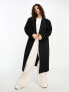 Фото #3 товара ASOS DESIGN Petite oversized dad coat in black pinstripe