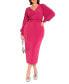 Фото #1 товара Plus Size Cross Front Midi Dress