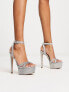 Фото #1 товара Steve Madden Marciana platform heeled sandals in rhinestone