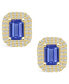 ფოტო #5 პროდუქტის Tanzanite (2 Ct. t.w.) and Diamond (3/4 Ct. t.w.) Halo Stud Earrings