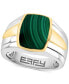 Фото #1 товара Кольцо eFFY Men's Malachite Silver & Gold