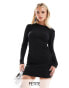 Фото #1 товара River Island Petite textured column mini dress in black