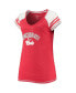 Фото #5 товара Women's Red Cincinnati Reds Curvy Colorblock Tri-Blend Raglan V-Neck T-shirt