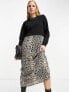 Фото #4 товара River Island hybrid sweater dress in leopard print