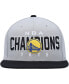 Фото #3 товара Men's Gray, Black Golden State Warriors Hardwood Classics 2015 NBA Champions Snapback Hat