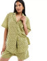 Фото #2 товара IIsla & Bird oversized broderie beach shirt co-ord in pine garden green