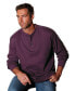 ფოტო #2 პროდუქტის Big & Tall by KingSize Easy-Care Ribbed Knit Henley