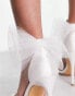 Фото #3 товара Truffle Collection bridal bow back stiletto heeled sandals in white satin