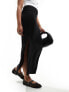 Stradivarius STR midi skirt with side split in black M - фото #1