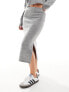 JDY knitted midi skirt co-ord in grey