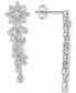 ფოტო #1 პროდუქტის Diamond Floral Drop Earrings (1 ct. t.w.) in 14k White Gold
