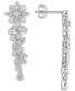 Фото #1 товара Diamond Floral Drop Earrings (1 ct. t.w.) in 14k White Gold