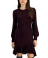 Фото #7 товара Petite Ruffled-Hem Cable-Knit Sweater Dress
