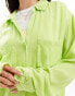 Фото #2 товара Esmee oversized long sleeve beach shirt co-ord in lime