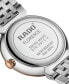 ფოტო #2 პროდუქტის Women's Swiss Florence Classic Diamond (1/20 ct. t.w.) Two-Tone Stainless Steel Bracelet Watch 30mm
