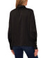 Women's Luxe Satin Imitation Pearl Button Down Blouse