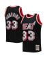 Фото #1 товара Men's Alonzo Mourning Black Miami Heat 1996-97 Hardwood Classics 75th Anniversary Diamond Swingman Jersey