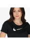 Фото #3 товара Kısa Kollu Kadın Koşu Üstü, Siyah Spor T-shirt
