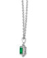 ფოტო #2 პროდუქტის Couture® Costa Smeralda Emeralds (5/8 ct. t.w.) & Vanilla Diamond (1/5 ct. t.w.) Halo 18" Pendant Necklace in Platinum