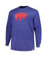 Фото #3 товара Men's Heather Royal Distressed Buffalo Bills Big and Tall Throwback Long Sleeve T-shirt